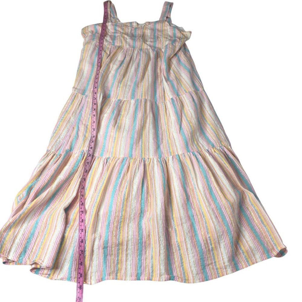Linda Anderson Dress Womens Large Striped Tiered Maxi Adjustable Straps Lined - Picture 4 of 16